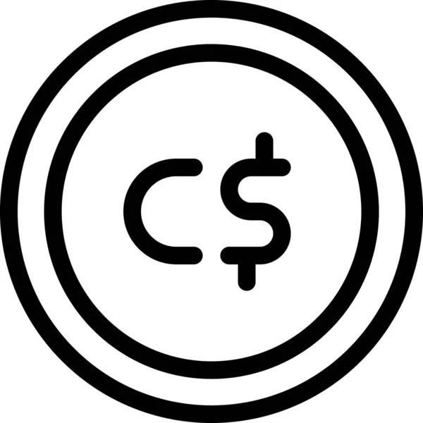 Dólar Canadiense Icono Web Vector Ilustración — Vector de stock