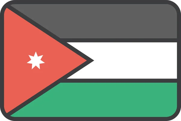 Jordan Bandera Del País Ilustración Vectorial — Vector de stock