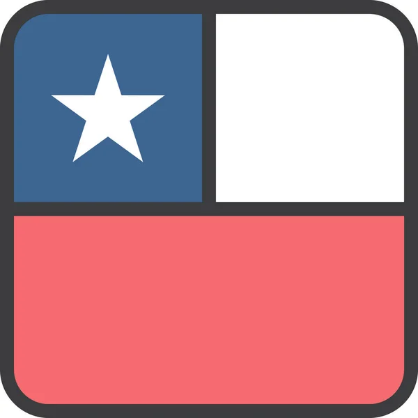 Chile Bandera Del País Ilustración Vectorial — Vector de stock