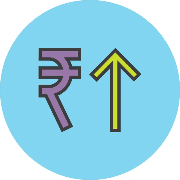 ルピーの通貨のウェブアイコン 簡単なベクトルイラスト — ストックベクタ