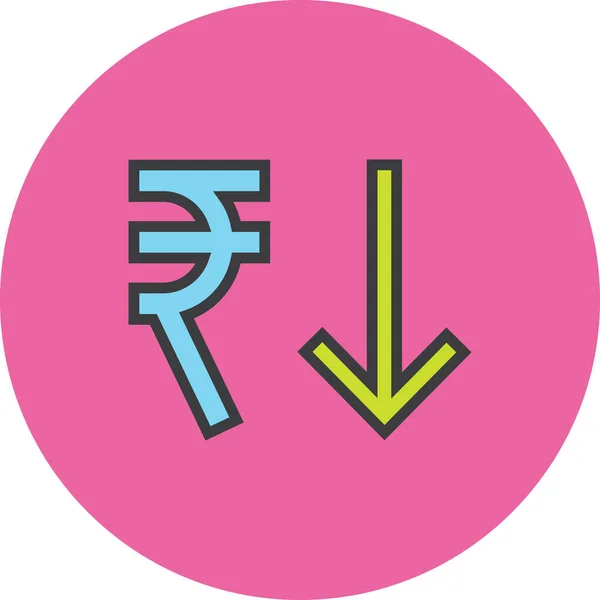 Rupee Valuta Web Icoon Eenvoudige Vector Illustratie — Stockvector