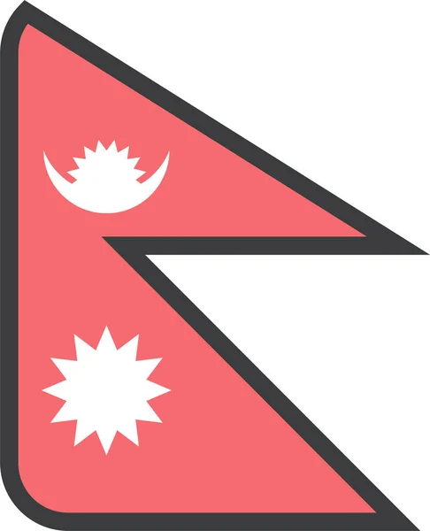 Bandeira País Nepal Ilustração Vetorial — Vetor de Stock