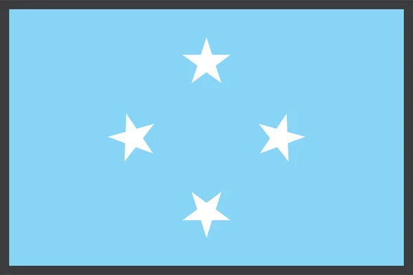 Mikronezya Ülke Bayrağı Vektör Illüstrasyonu — Stok Vektör