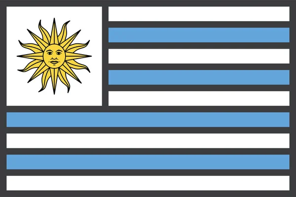 Uruguay Bandera Del País Ilustración Vectores — Vector de stock