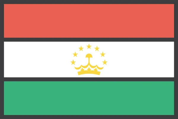 Bendera Negara Tajikistan Ilustrasi Vektor - Stok Vektor