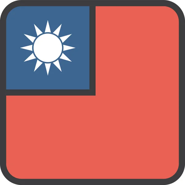 Taiwan Bandeira País Ilustração Vetorial —  Vetores de Stock