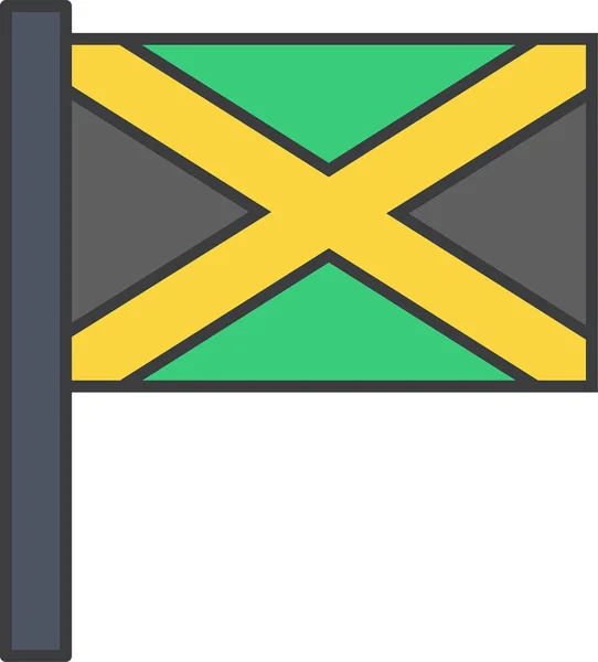 Flagga Jamaica Enkel Vektor Illustration — Stock vektor