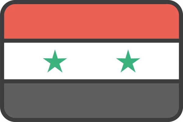 Syrská Vlajka Země Vektorová Ilustrace — Stockový vektor
