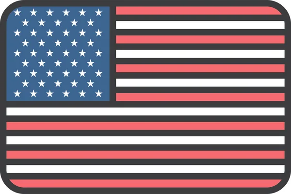Usa Paese Bandiera Vettoriale Illustrazione — Vettoriale Stock