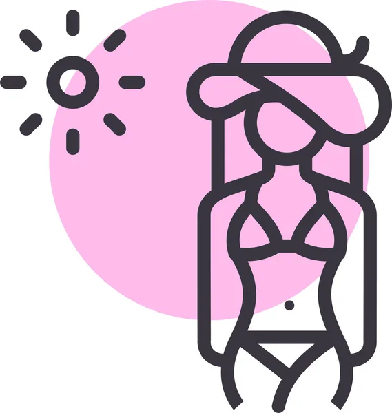 Une Femme Icône Web Illustration Simple — Image vectorielle