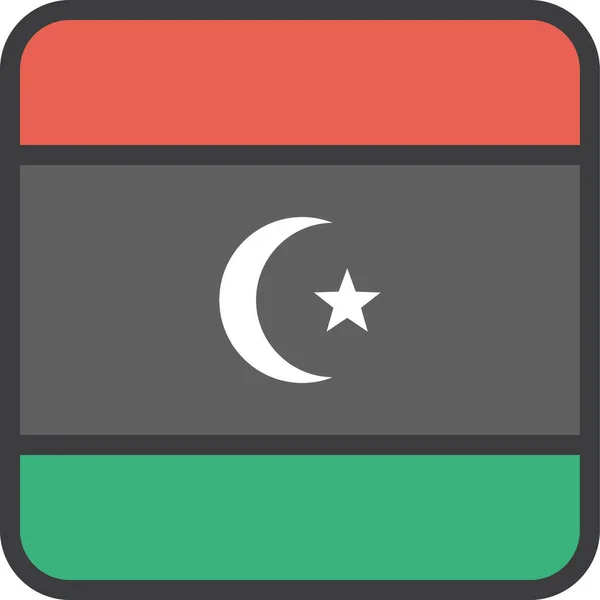 Libya Bandera Del País Ilustración Vectorial — Vector de stock