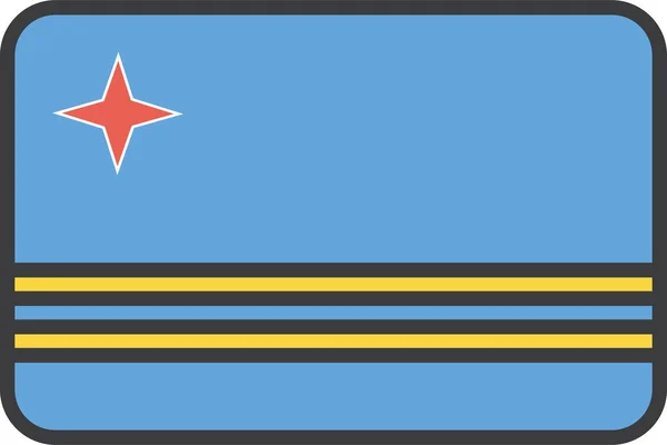 Arubská Vlajka Země Vektorová Ilustrace — Stockový vektor