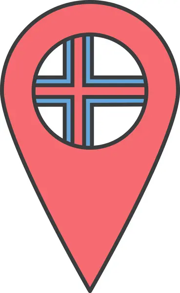 Faeröer Eiland Land Vlag Vector Illustratie — Stockvector