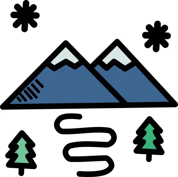 Icono Web Montaña Ilustración Simple — Vector de stock