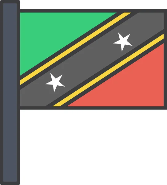 Saint Kitts Och Nevis Land Flagga Vektor Illustration — Stock vektor