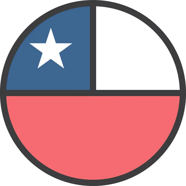 Flaga Kraju Chile Ilustracja Wektora — Wektor stockowy