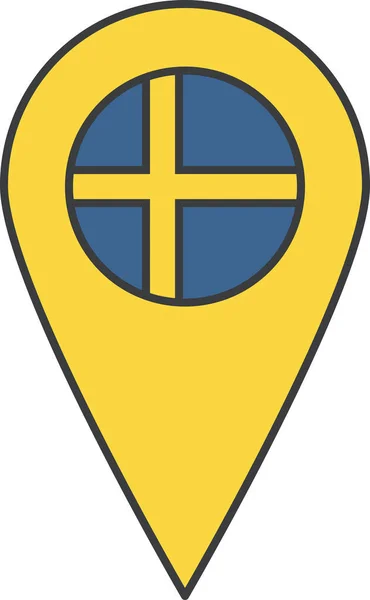 Zweedse Landvlag Vectorillustratie — Stockvector