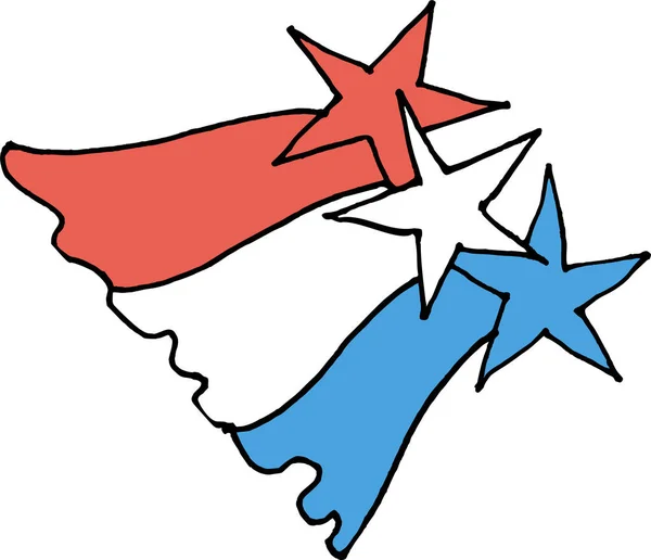 Desenho Animado Ilustração Uma Estrela Com Uma Bandeira Canadá —  Vetores de Stock