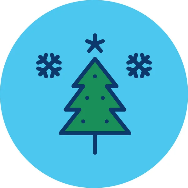 Χριστουγεννιάτικο Δέντρο Εικονίδιο Web Απλή Απεικόνιση — Διανυσματικό Αρχείο