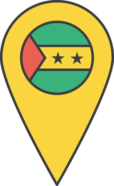 Sao Country Flag Illustrazione Vettoriale — Vettoriale Stock