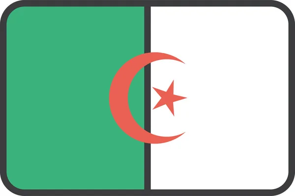 Algerien Länderfahne Vektorillustration — Stockvektor