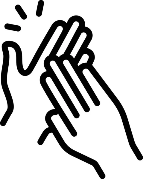 Hand Toont Vredesgebaar Eenvoudig Ontwerp — Stockvector