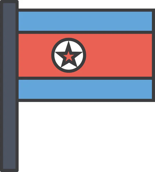 North Korea Country Flag Vector Illustration — 스톡 벡터
