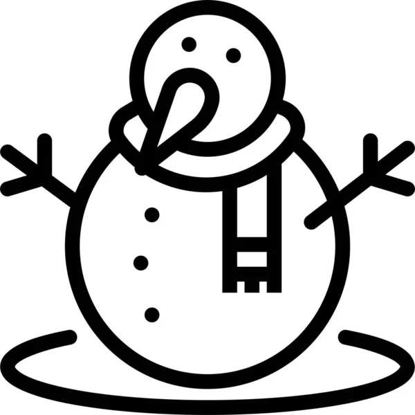 Vánoční Sněhulák Jednoduchá Ilustrace — Stockový vektor