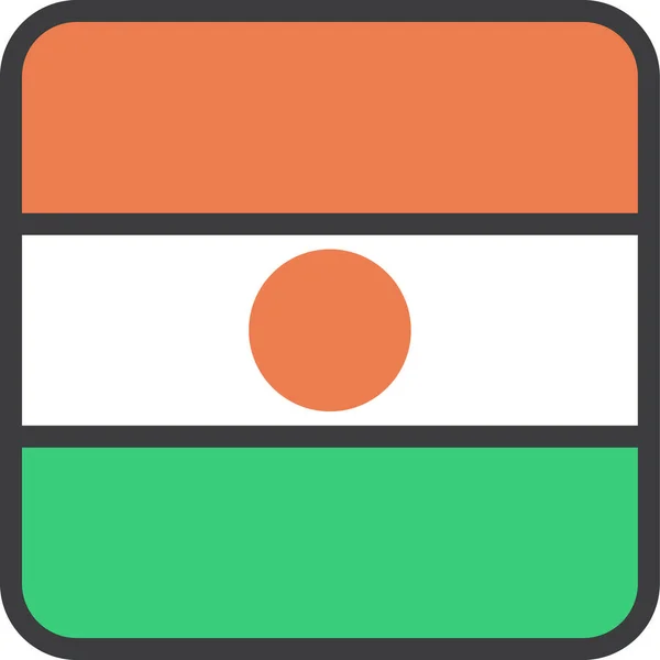 Niger Country Flag Illustrazione Vettoriale — Vettoriale Stock