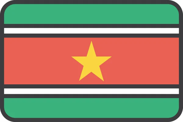 Suriname Bandeira País Ilustração Vetorial —  Vetores de Stock