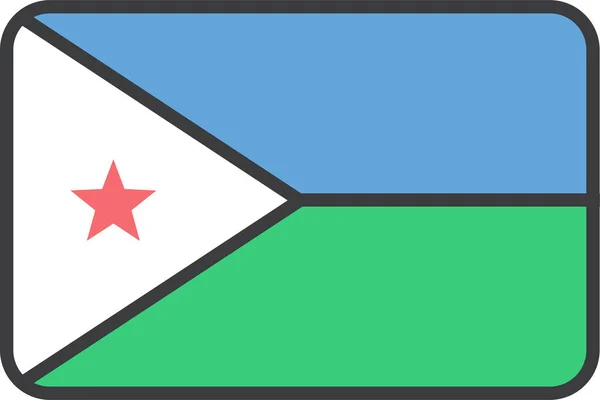 Djibouti Country Flag Illustrazione Vettoriale — Vettoriale Stock