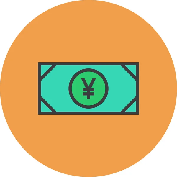 Yen Valuta Web Ikon Egyszerű Vektor Illusztráció — Stock Vector