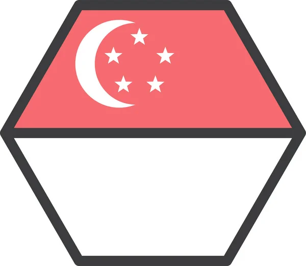 Bendera Negara Singapore Ilustrasi Vektor - Stok Vektor