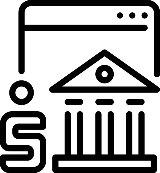 Bank Web Symbol Einfache Illustration — Stockvektor