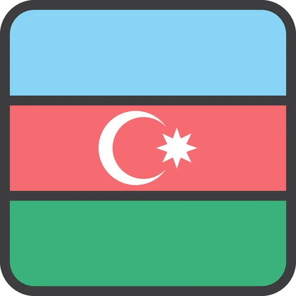 Bandera Del País Azerbaiyán Ilustración Del Vector — Archivo Imágenes Vectoriales