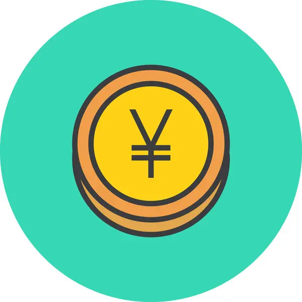 Yen Currency Web Icon Simple Vector Illustration — Stock Vector