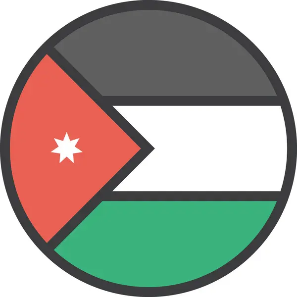 Jordan Bandera Del País Ilustración Vectorial — Vector de stock