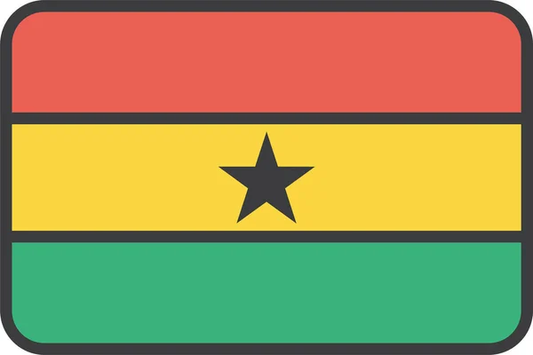 Ghana Country Flag Illustrazione Vettoriale — Vettoriale Stock
