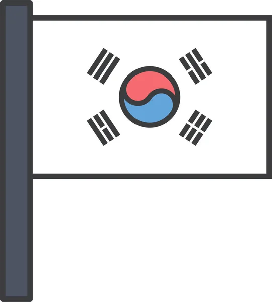 Bandeira País Sul Coreano Ilustração Vetorial — Vetor de Stock