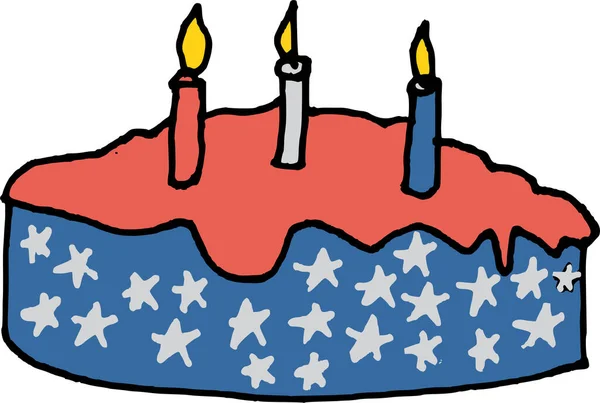 ろうそくの誕生日ケーキ — ストックベクタ
