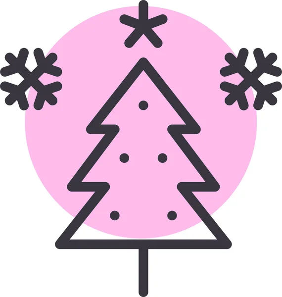 Χριστουγεννιάτικο Δέντρο Εικονίδιο Web Απλή Απεικόνιση — Διανυσματικό Αρχείο