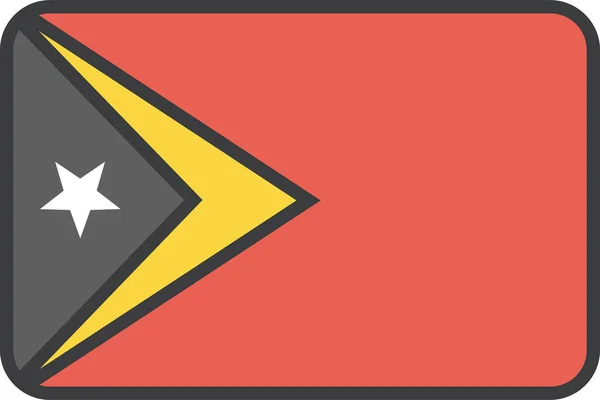 Timor Orientale Bandiera Nazionale Illustrazione Vettoriale — Vettoriale Stock
