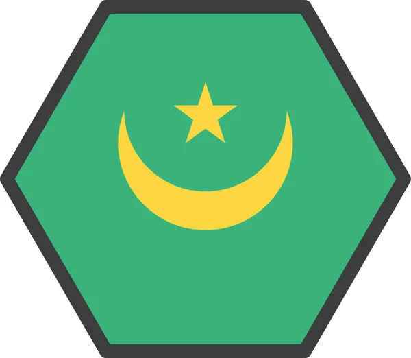 Mauretanien Land Flagga Vektor Illustration — Stock vektor