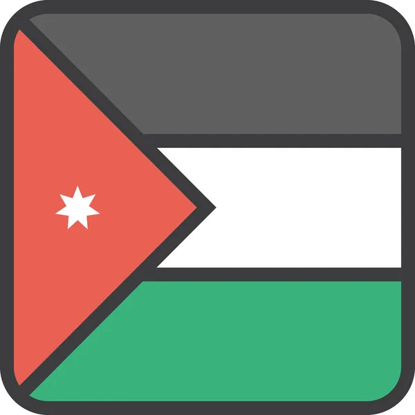 Jordan Land Vlag Vector Illustratie — Stockvector