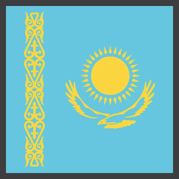 Kazakhstan Bandera Del País Vector Ilustración — Archivo Imágenes Vectoriales