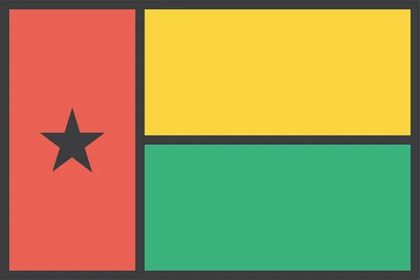 Guinea Bissau Bandera Del País Vector Ilustración — Vector de stock