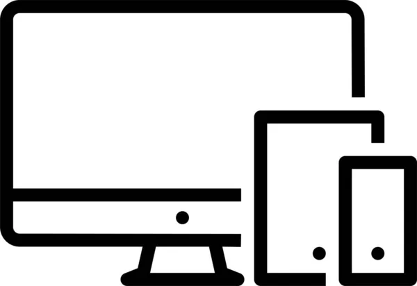 Monitor Computadora Ilustración Simple — Vector de stock