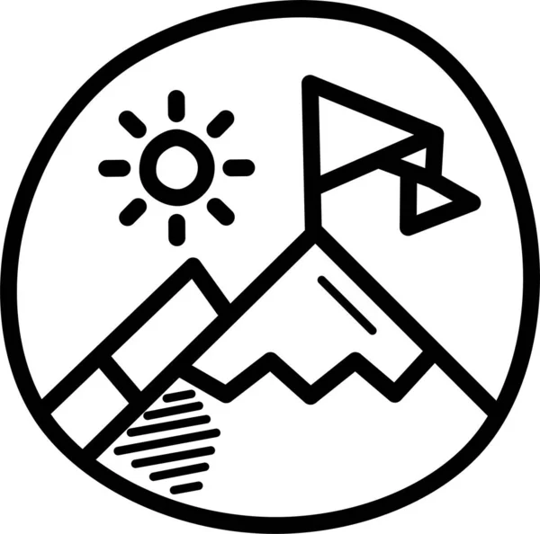 Bellissime Montagne Web Icon Design Semplice — Vettoriale Stock