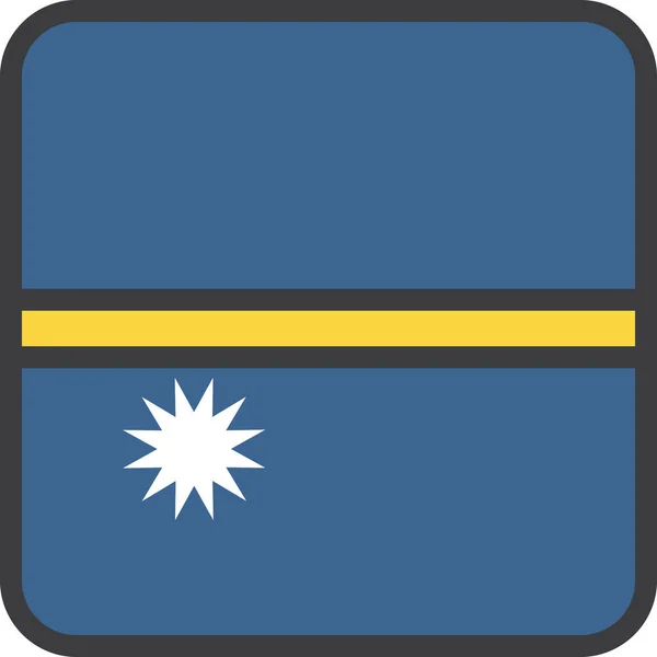 Nauru Ülke Bayrağı Vektör Illüstrasyonu — Stok Vektör