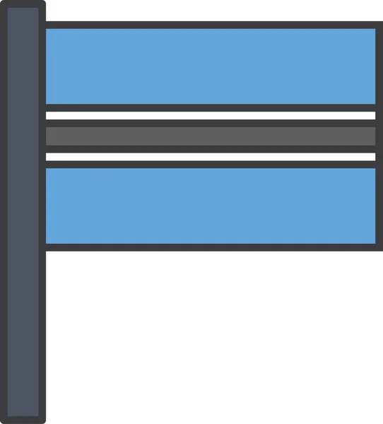 Botswana Ülke Bayrağı Vektör Illüstrasyonu — Stok Vektör